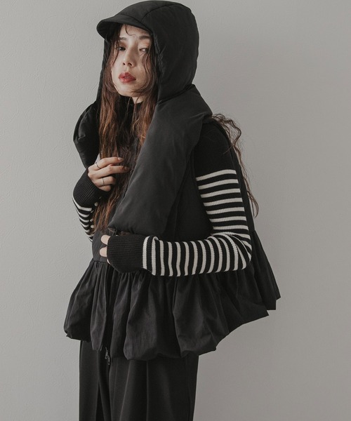 rectangle（レクタングル）の「フレアキルティングベスト（ベスト・レディース・アイボリー/ブラック・FREE）」の13枚目の写真