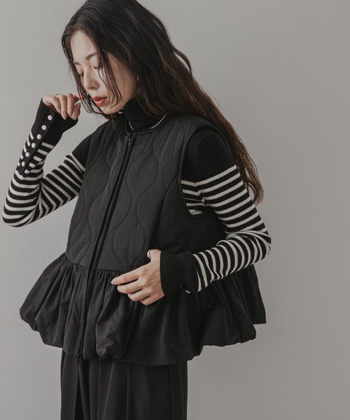 rectangle（レクタングル）の「フレアキルティングベスト（ベスト・レディース・アイボリー/ブラック・FREE）」の14枚目の写真