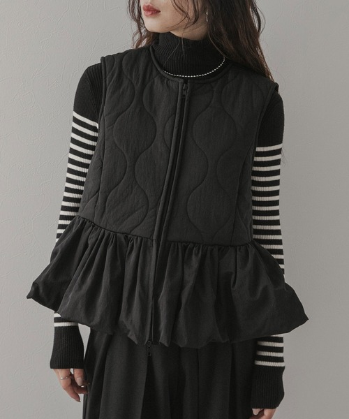 rectangle（レクタングル）の「フレアキルティングベスト（ベスト・レディース・アイボリー/ブラック・FREE）」の16枚目の写真