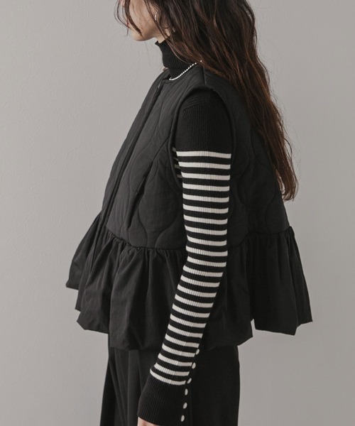 rectangle（レクタングル）の「フレアキルティングベスト（ベスト・レディース・アイボリー/ブラック・FREE）」の18枚目の写真