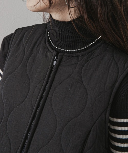 rectangle（レクタングル）の「フレアキルティングベスト（ベスト・レディース・アイボリー/ブラック・FREE）」の19枚目の写真