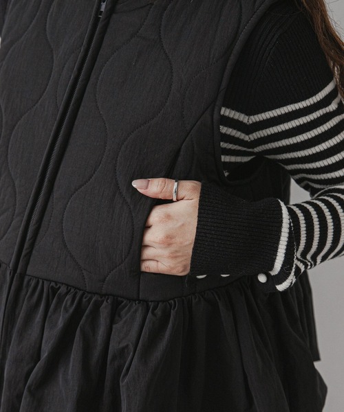 rectangle（レクタングル）の「フレアキルティングベスト（ベスト・レディース・アイボリー/ブラック・FREE）」の3枚目の写真