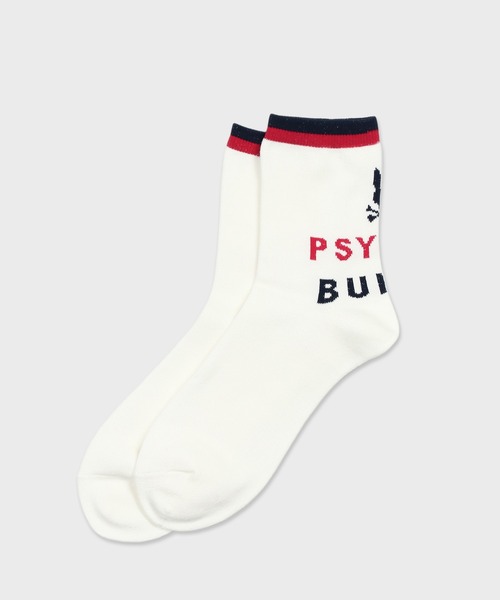 Psycho Bunny（サイコバニー）の「[GOLF]トリコロールカラー ミドルソックス（ソックス/靴下・メンズ・ホワイト/ブラック/ネイビー・25-27）」の2枚目の写真