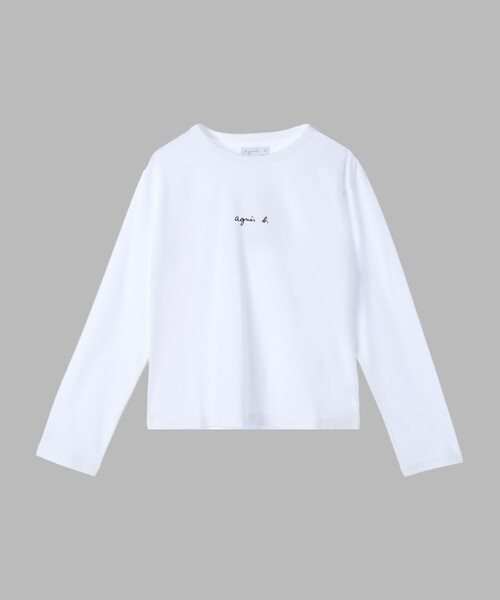 agnes b.(アニエスベー)の「ロゴ コットン 長袖 Tシャツ "Lil Cool"(Tシャツ/カットソー・レディース・ホワイト・3/2/1)」の1枚目の写真