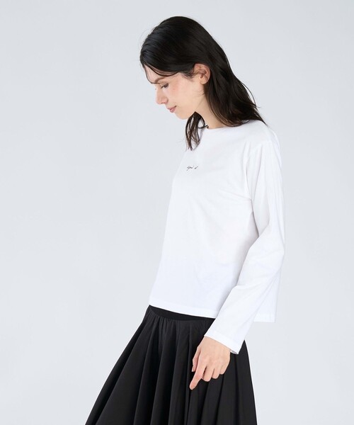 agnes b.(アニエスベー)の「ロゴ コットン 長袖 Tシャツ "Lil Cool"(Tシャツ/カットソー・レディース・ホワイト・3/2/1)」の3枚目の写真