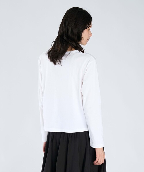 agnes b.(アニエスベー)の「ロゴ コットン 長袖 Tシャツ "Lil Cool"(Tシャツ/カットソー・レディース・ホワイト・3/2/1)」の4枚目の写真