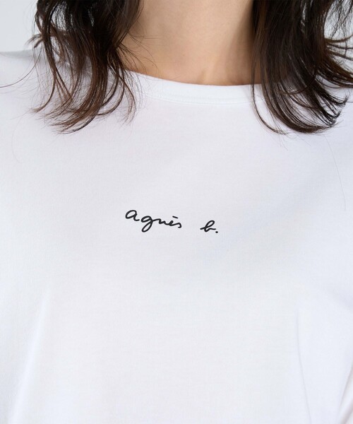 agnes b.(アニエスベー)の「ロゴ コットン 長袖 Tシャツ "Lil Cool"(Tシャツ/カットソー・レディース・ホワイト・3/2/1)」の6枚目の写真