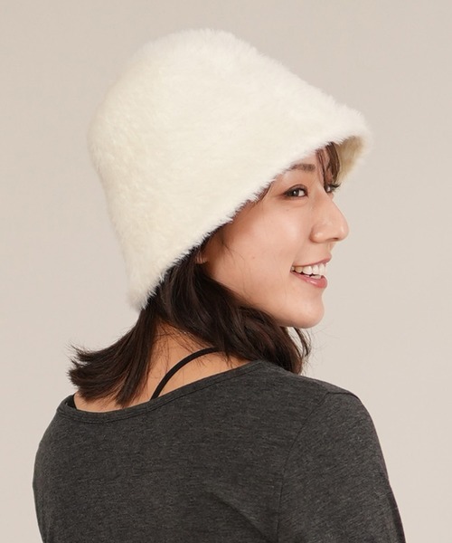 ムラサキスポーツ(ムラサキスポーツ)の「RIKKA FEMME/リッカファム ハット サーモファーハット RFAC25FW03(ハット・レディース・ホワイト/モカ/ブラック・FREE)」の7枚目の写真