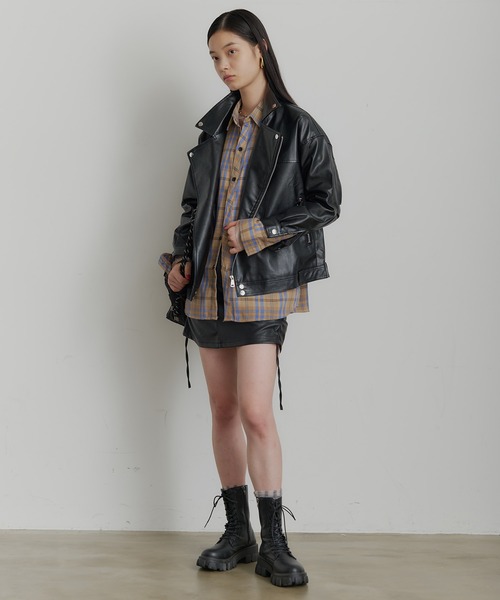 SEN TOKYO(セントーキョー)の「ビッグシルエットライダースジャケット(ライダースジャケット・メンズ・ブラック・MEDIUM/LARGE/X-LARGE)」の8枚目の写真