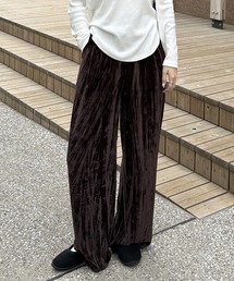 CHAN ME | ベロアタックワイドパンツ(その他パンツ)