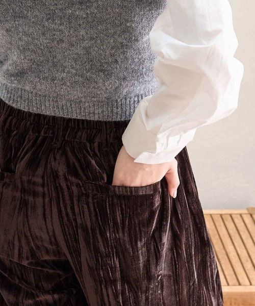 CHAN ME（チャンミ）の「ベロアタックワイドパンツ（その他パンツ・レディース・ダークブラウン/ブラック・MEDIUM/LARGE/X-LARGE）」の12枚目の写真