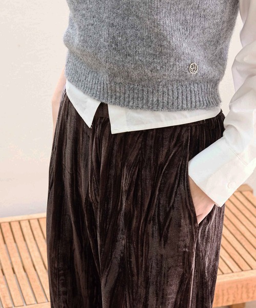 CHAN ME（チャンミ）の「ベロアタックワイドパンツ（その他パンツ・レディース・ダークブラウン/ブラック・MEDIUM/LARGE/X-LARGE）」の11枚目の写真
