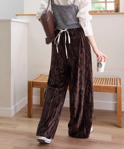 CHAN ME（チャンミ）の「ベロアタックワイドパンツ（その他パンツ・レディース・ダークブラウン/ブラック・MEDIUM/LARGE/X-LARGE）」の10枚目の写真