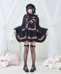 フリルたっぷりはしごレースリボンミニジャンスカ