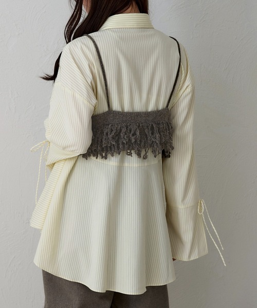apres jour clair（アプレジュールクレア）の「【apres jour clair】袖リボンペプラムチュニックシャツ（シャツ/ブラウス・レディース・ブルー/ブラック/アイボリー・X-LARGE/フリー）」の7枚目の写真