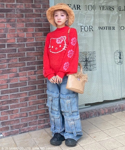 Candy Stripper（キャンディストリッパー）の「【HELLO KITTY】HIBISCUS 2WAY FUR バッグ（ショルダーバッグ・レディース・ピンク/ブラウン/ブラック・FREE）」の5枚目の写真