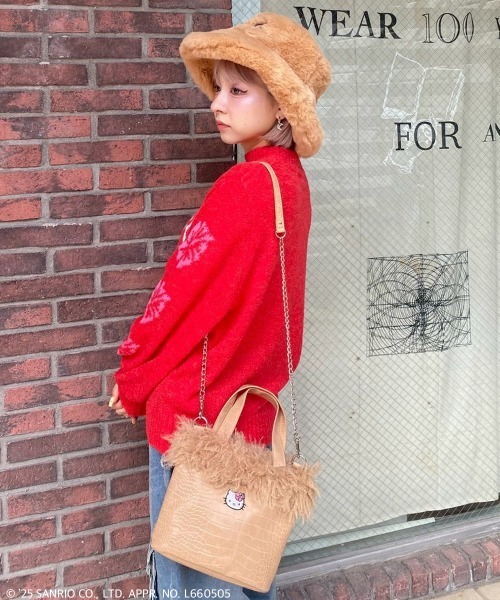セール】【HELLO KITTY】HIBISCUS 2WAY FUR バッグ（ショルダーバッグ