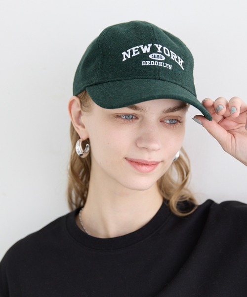 coca（coca）（コカ）の「フェイクウールロゴキャップ（キャップ・レディース・グリーン/ワイン・ONE SIZE）」の13枚目の写真