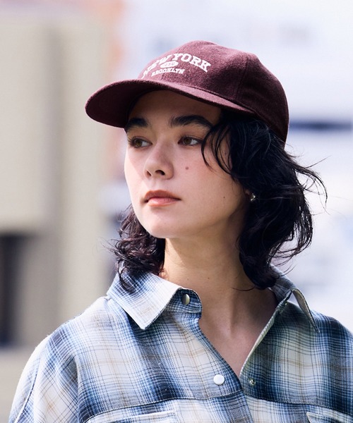 coca（coca）（コカ）の「フェイクウールロゴキャップ（キャップ・レディース・グリーン/ワイン・ONE SIZE）」の4枚目の写真