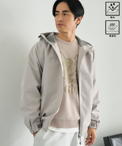 coen(コーエン)の「【好評につき新色登場】ウィンドブロックシェルターフードブルゾン【撥水、透湿、防風】(ブルゾン・メンズ・ブラック/ナチュラル/オリーブ/オフホワイト/モカ・S/M/L/XL)」の5枚目の写真