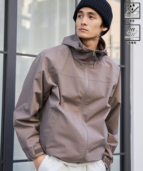 coen(コーエン)の「【好評につき新色登場】ウィンドブロックシェルターフードブルゾン【撥水、透湿、防風】(ブルゾン・メンズ・ブラック/ナチュラル/オリーブ/オフホワイト/モカ・S/M/L/XL)」の4枚目の写真