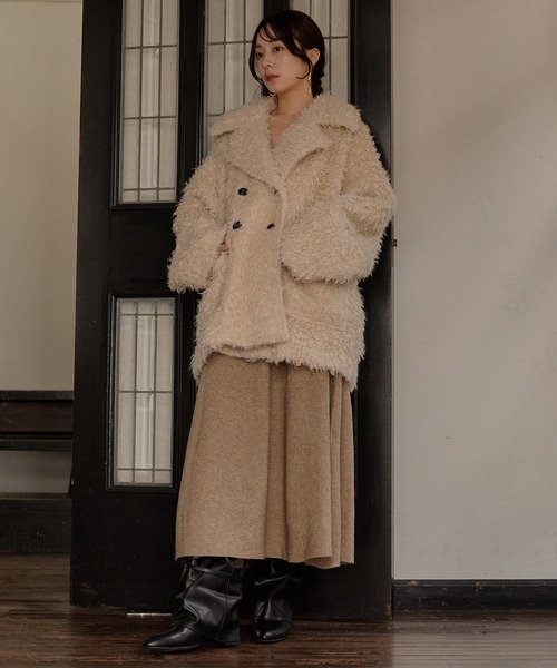 mideal(マイディール)の「poodle middle coat / プードルミドルコート(その他アウター・レディース・ブラウン/ブルーグレー/アイボリー・FREE)」の16枚目の写真