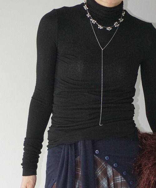 CLOCHE(クロッシェ)ケープニット ジップ ケープ　 チャコール CLOCHE(クロッシェ)ケープニット ジップ ケープ チャコール