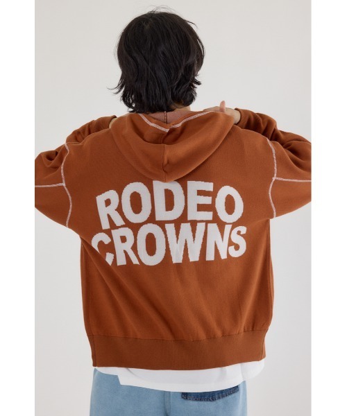 RODEO CROWNS WIDE BOWL(ロデオクラウンズワイドボウル)の「スウェットライクロゴZIPパーカー(パーカー・メンズ・ダークオレンジ/ブラック/グレー×ホワイト・MEDIUM/LARGE)」の10枚目の写真