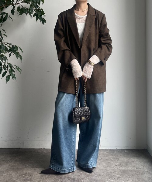 DouDou（ドゥドゥ）の「レースロングスリーブトップス（Tシャツ/カットソー・レディース・ブラック/ホワイト/サックスブルー/カーキ・FREE）」の7枚目の写真