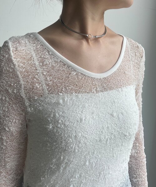 DouDou（ドゥドゥ）の「レースロングスリーブトップス（Tシャツ/カットソー・レディース・ブラック/ホワイト/サックスブルー/カーキ・FREE）」の20枚目の写真