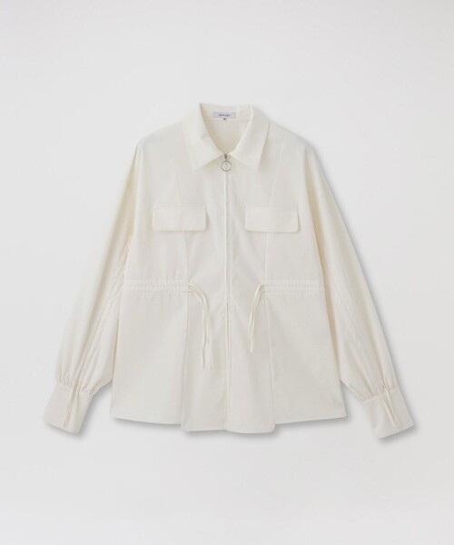 LOVELESS（ラブレス）の「ジップアップオーバーシャツ（シャツ/ブラウス・レディース・オフホワイト/ブラック・34/36）」の6枚目の写真