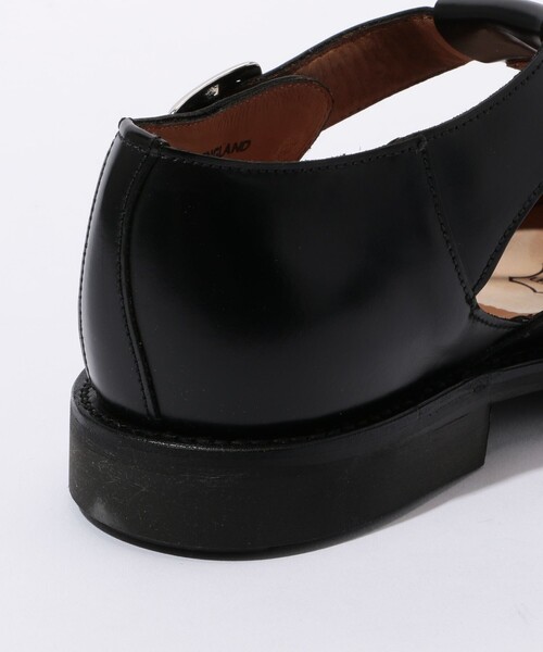 SANDERS ポリッシュドレザー Tストラップ ミリタリーサンダル（その他