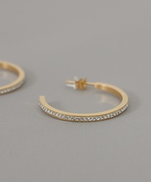 【ORLEAN】ビジュー フープピアス ストーン