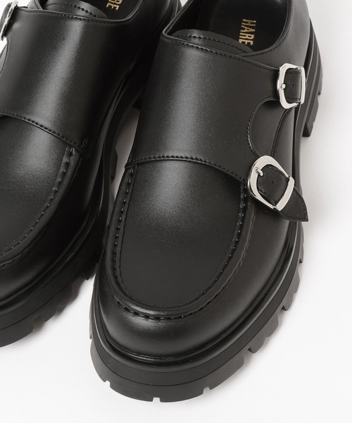 セール】ラギットソールダブルモンクシューズ(HARE)（ドレスシューズ