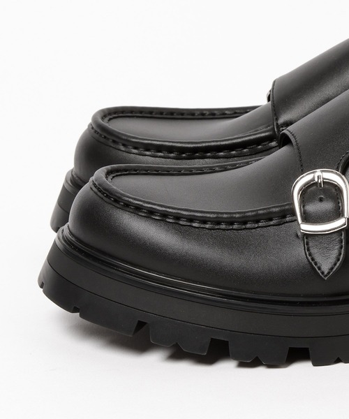 HARE(ハレ)の「ラギットソールダブルモンクシューズ(HARE)(ドレスシューズ・メンズ・ブラック・MEDIUM/LARGE)」の10枚目の写真