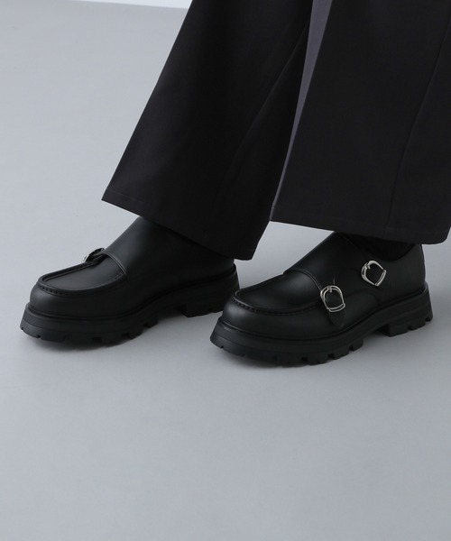 HARE(ハレ)の「ラギットソールダブルモンクシューズ(HARE)(ドレスシューズ・メンズ・ブラック・MEDIUM/LARGE)」の6枚目の写真