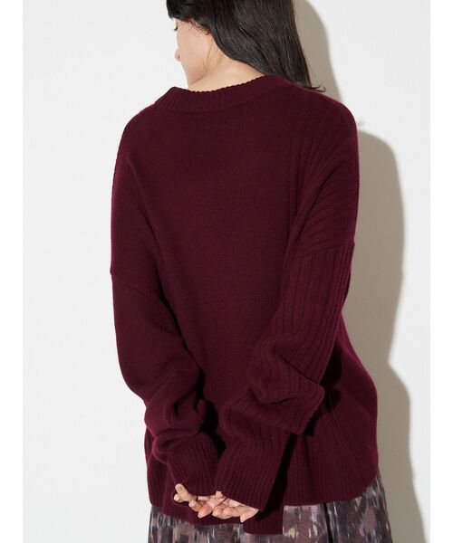 ELENDEEK（エレンディーク）の「アシンメトリ―ニット（ニット/セーター・レディース・ブラック/ボルドー/イエロー・FREE）」の7枚目の写真