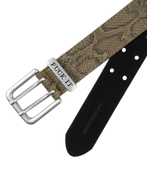 HUF（ハフ）の「FUCK IT SNAKESKIN BELT（ベルト・メンズ・ブラウン/グリーン・S/M/L/XL）」の3枚目の写真