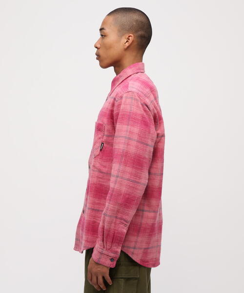 AVIREX（アヴィレックス）の「《WEB&DEPOT限定》ONE POINT FLANNEL CHECK SHIRT / ワンポイント フランネル チェックシャツ / AVIREX / アヴィレックス（シャツ/ブラウス・メンズ・モスグリーン/ピンク/ネイビー・L/XL/2XL/M）」の10枚目の写真