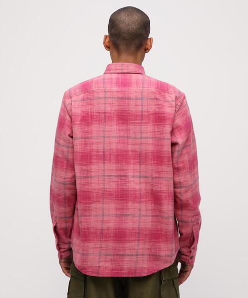 AVIREX（アヴィレックス）の「《WEB&DEPOT限定》ONE POINT FLANNEL CHECK SHIRT / ワンポイント フランネル チェックシャツ / AVIREX / アヴィレックス（シャツ/ブラウス・メンズ・モスグリーン/ピンク/ネイビー・L/XL/2XL/M）」の11枚目の写真