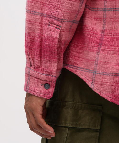 AVIREX（アヴィレックス）の「《WEB&DEPOT限定》ONE POINT FLANNEL CHECK SHIRT / ワンポイント フランネル チェックシャツ / AVIREX / アヴィレックス（シャツ/ブラウス・メンズ・モスグリーン/ピンク/ネイビー・L/XL/2XL/M）」の16枚目の写真