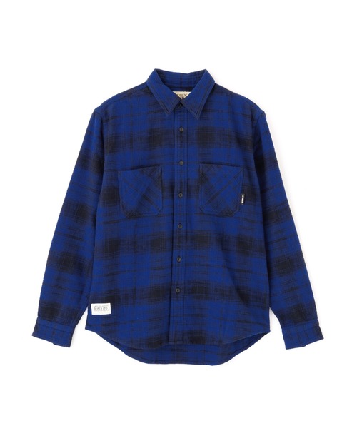 AVIREX（アヴィレックス）の「《WEB&DEPOT限定》ONE POINT FLANNEL CHECK SHIRT / ワンポイント フランネル チェックシャツ / AVIREX / アヴィレックス（シャツ/ブラウス・メンズ・モスグリーン/ピンク/ネイビー・L/XL/2XL/M）」の2枚目の写真