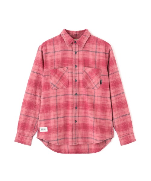 AVIREX（アヴィレックス）の「《WEB&DEPOT限定》ONE POINT FLANNEL CHECK SHIRT / ワンポイント フランネル チェックシャツ / AVIREX / アヴィレックス（シャツ/ブラウス・メンズ・モスグリーン/ピンク/ネイビー・L/XL/2XL/M）」の3枚目の写真
