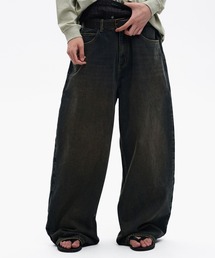 サイドベルト ワイドフレアデニムパンツ NZK6069【MASONPRINCE