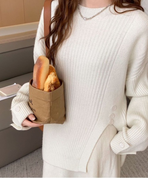 Forcement(フォースメント)の「【セットアップ】ゆったりニットトップス×上品フレアロングスカート(ニット/セーター・レディース・ブラウン/ホワイト/ダークグレー・FREE)」の10枚目の写真