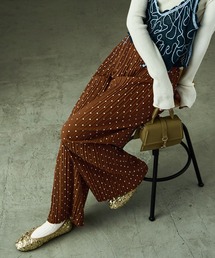 Fashion Letter | ドットプリント プリーツイージーワイドパンツ(その他パンツ)