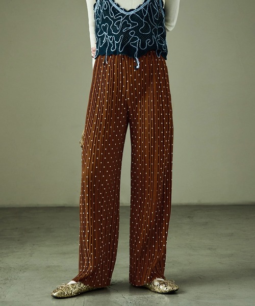 Fashion Letter（ファッションレター）の「ドットプリント プリーツイージーワイドパンツ（その他パンツ・レディース・ブラウン/ブラック・M/L）」の19枚目の写真