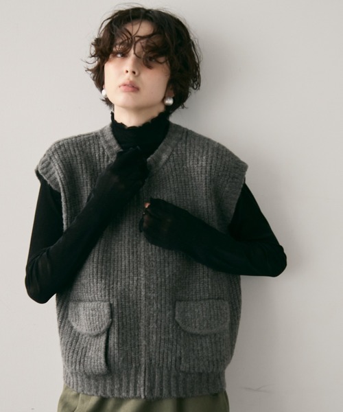 ポケット付きZIPベスト（ベスト）｜Trish（トリッシュ）のファッション