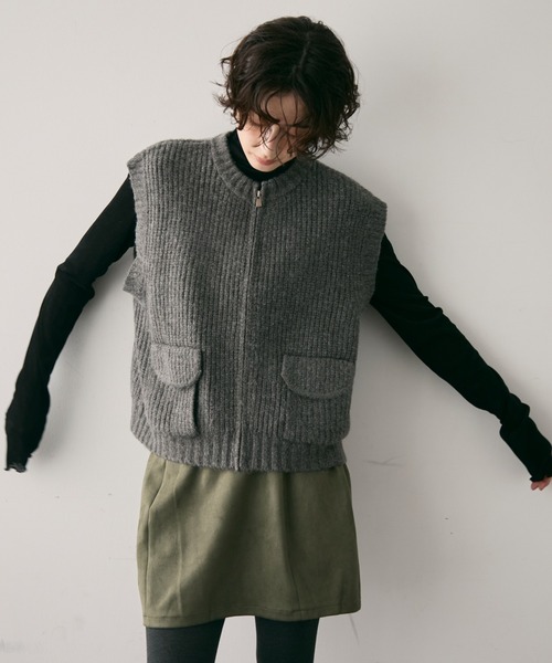 ポケット付きZIPベスト（ベスト）｜Trish（トリッシュ）のファッション