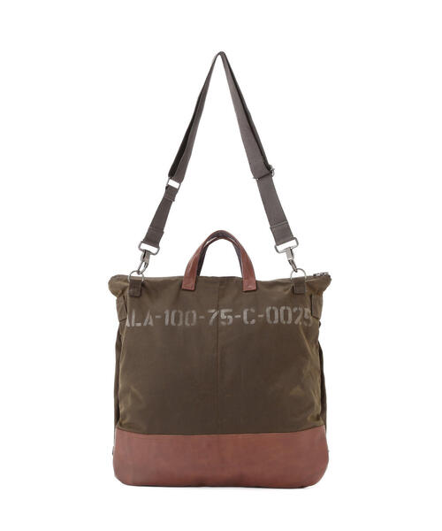 AVIREX(アヴィレックス)の「MILITARY FABRIC OILED CLOTH HELMET BAG / ミリタリー ファブリック クロス ヘルメットバッグ / AVIREX / アヴィレックス(ショルダーバッグ・メンズ・オリーブ系/ブラック・F)」の11枚目の写真